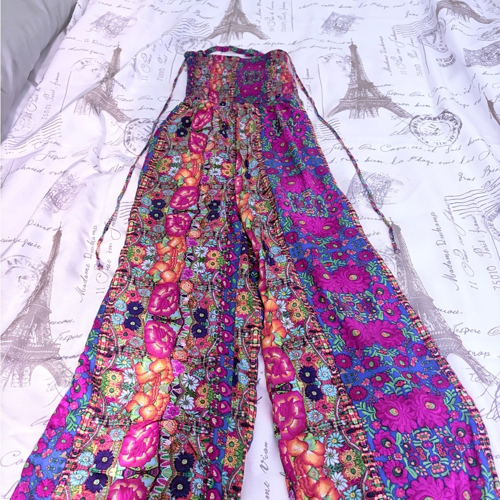 Forever 21 Multicolor Floral Wide Leg Jumpsuit